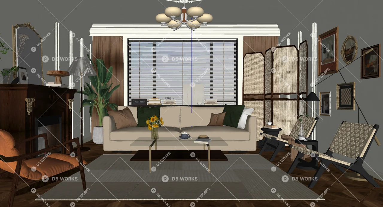 Bauhaus Home Living Room 3d model thumbnail 2