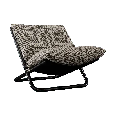Modern Dark Grey Fabric Metal Folding Chair 3d model