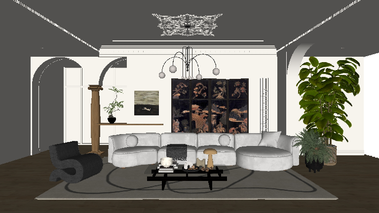 Mid-Century Modern Home Living Room