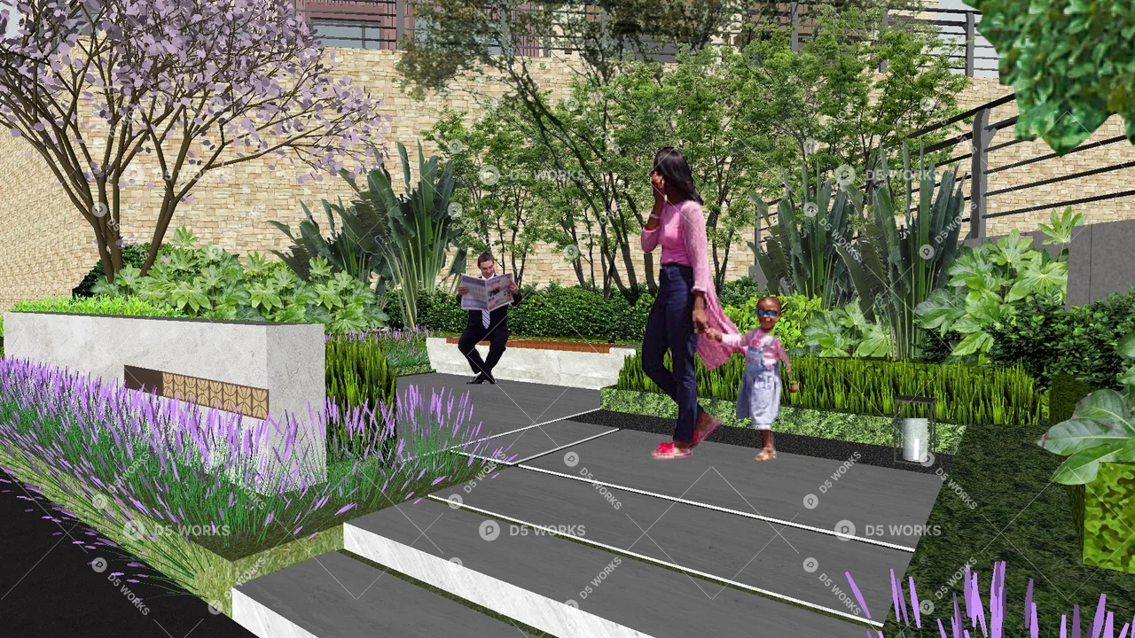 Residential Landscape 3d model thumbnail 2