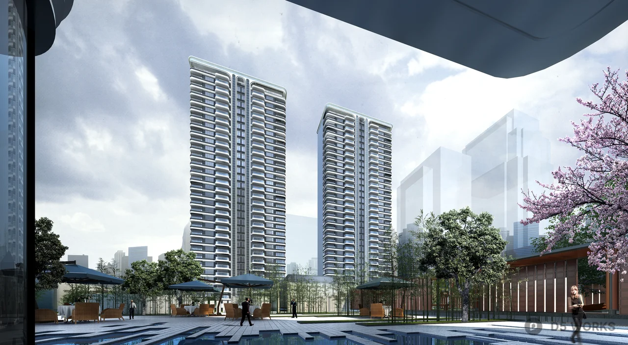 High Rise Residential Building 3d model - Image 1