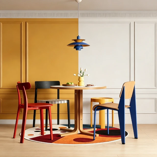 Eclectic Mid-Century Modern Dining Set 3d model