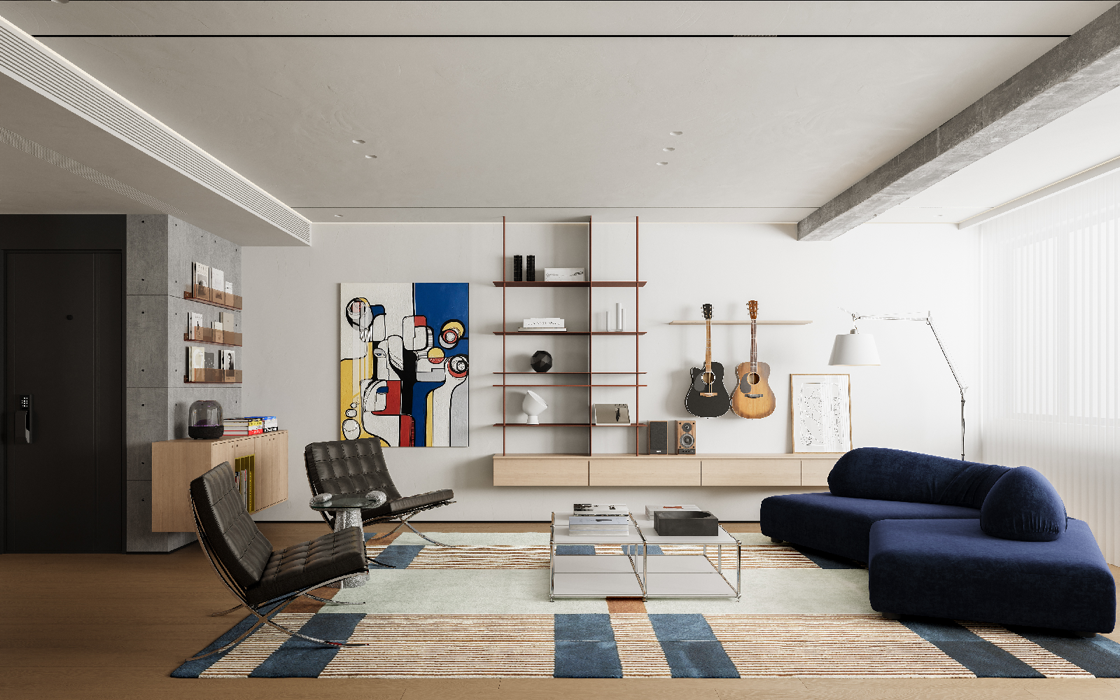 Minimalist Living & Dining Room