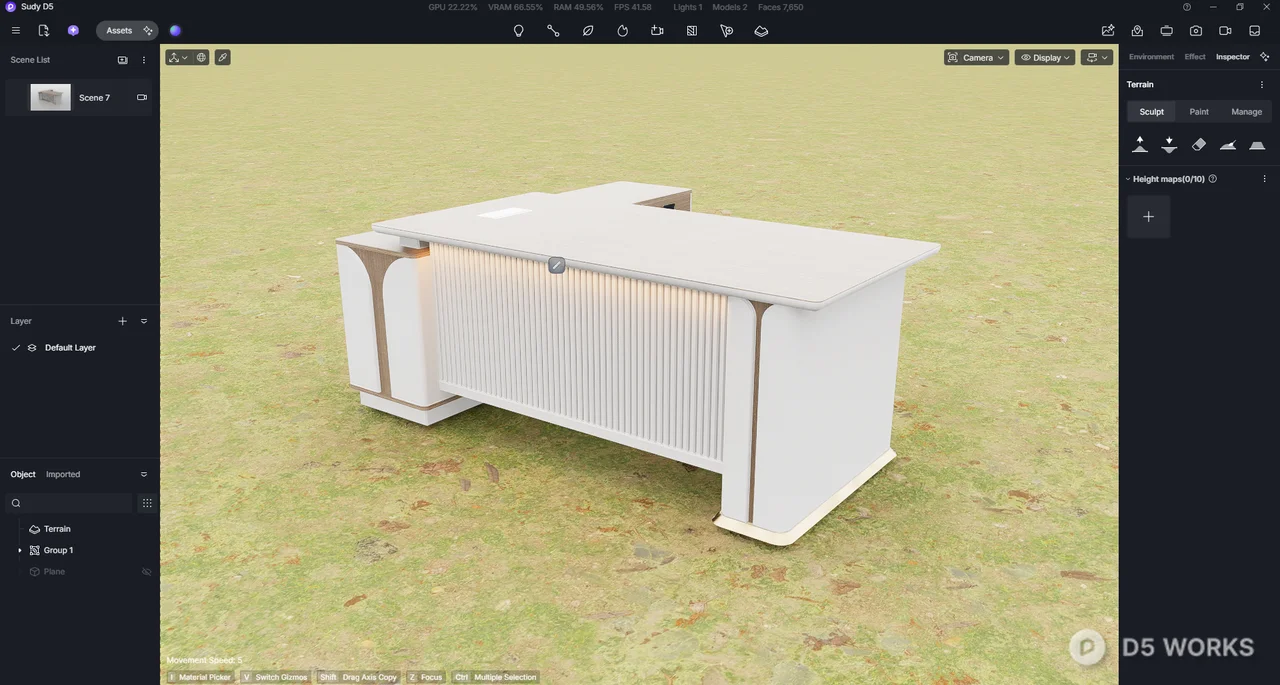Executive Table 3d model thumbnail 3