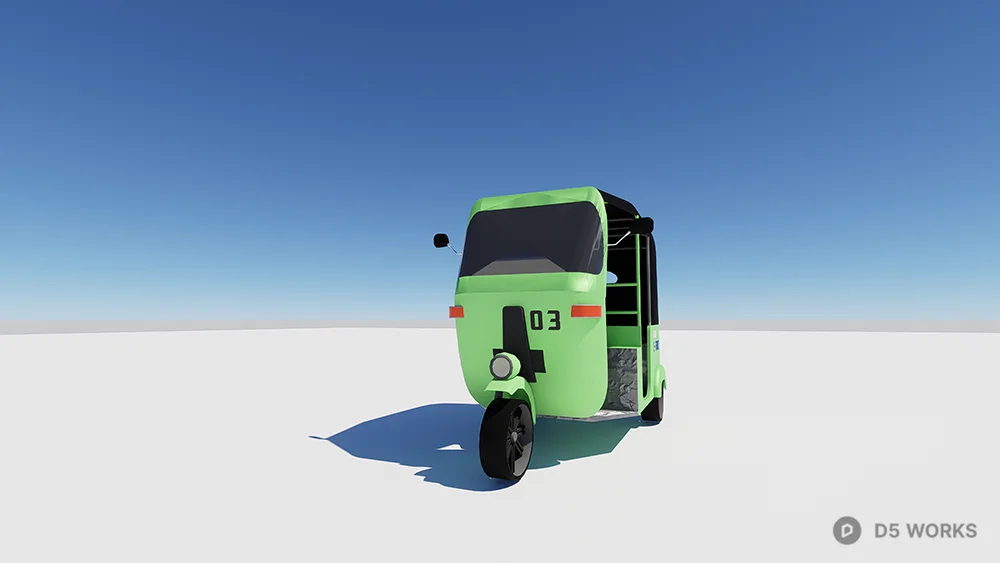Green Three Wheeler 3d model thumbnail 3