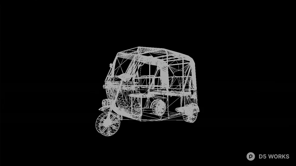 Green Three Wheeler 3d model thumbnail 5