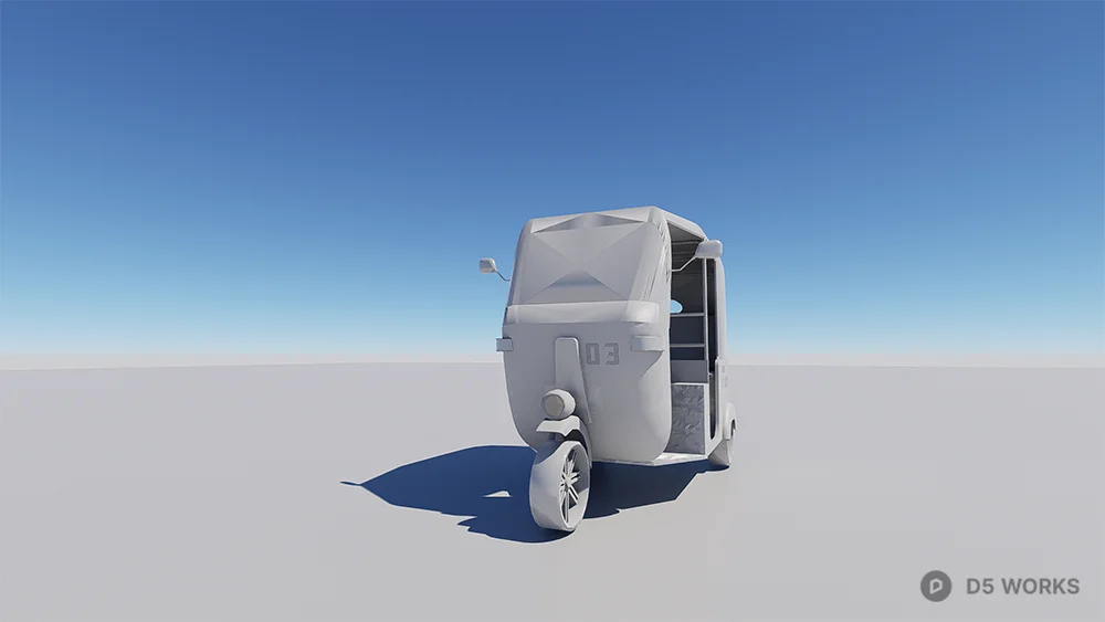 Green Three Wheeler 3d model thumbnail 4