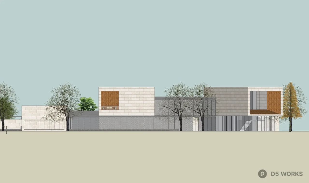 Modern Lakeside Villa Architecture 3d model thumbnail 3