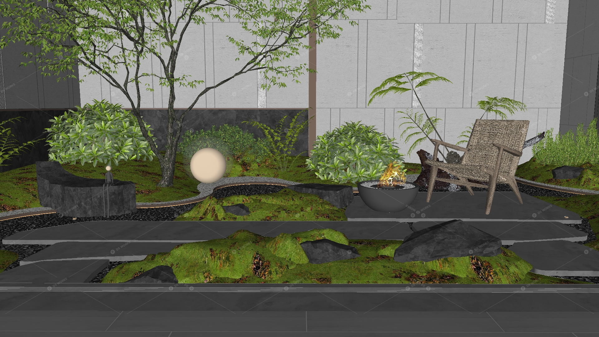Courtyard Landscape 3D Models 3