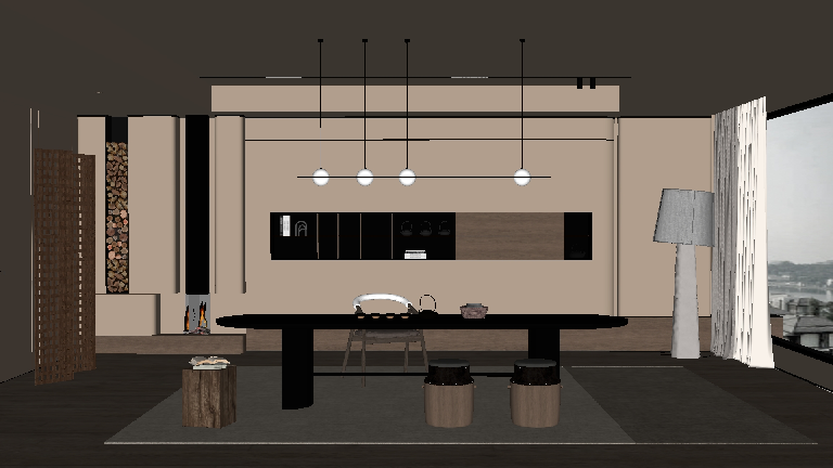 Mid-Century Modern Study Room