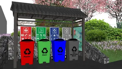 New Chinese Public Trash Bin