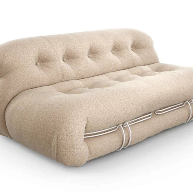 Soriana Style Tufted Boucle Loveseat 3d model