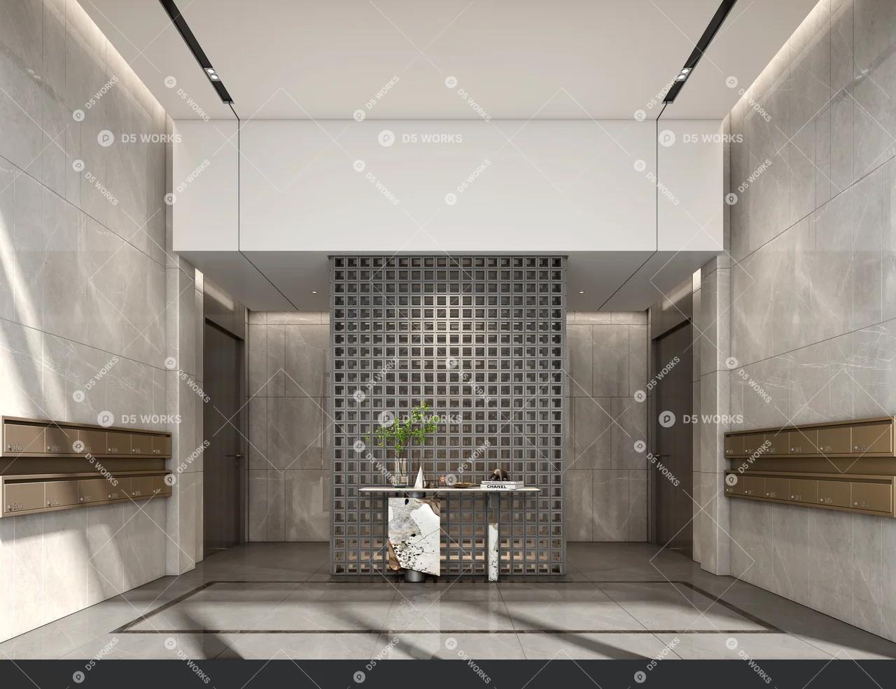 Modern Hotel Corridor 3d model thumbnail 2