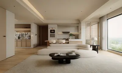 Minimalist Living Dining Space 3d model