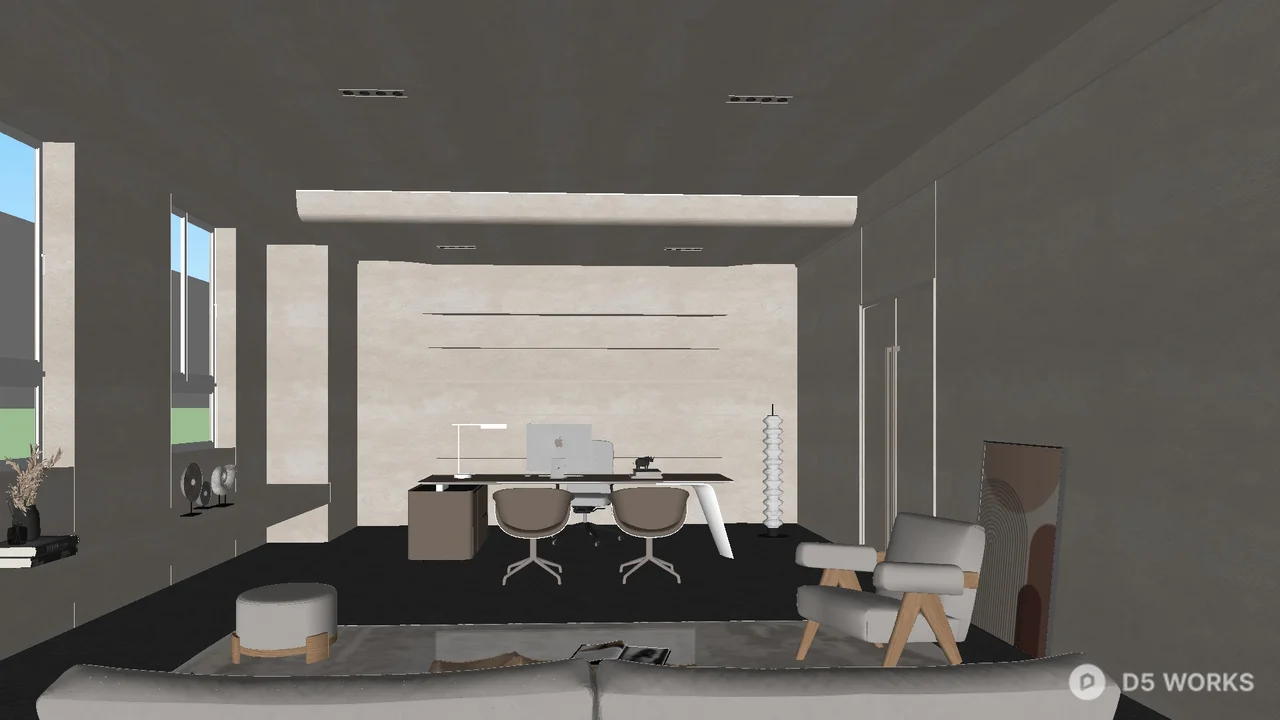 Minimalist Independent Office 3d model - Image 1