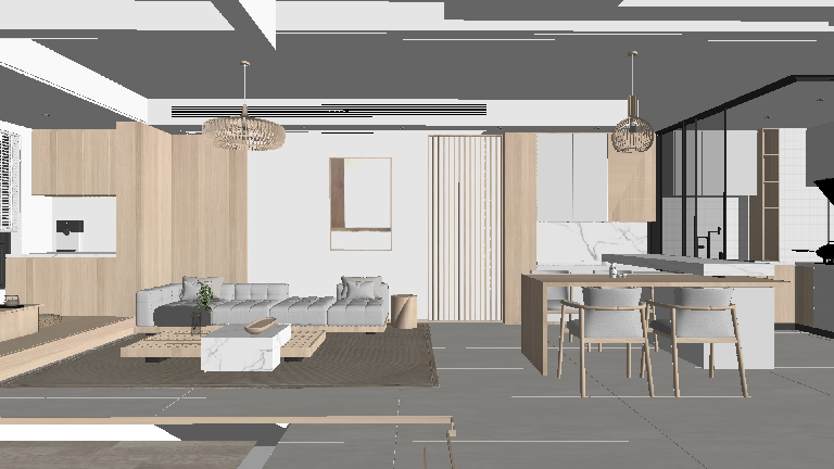 Scandinavian Living & Dining Room