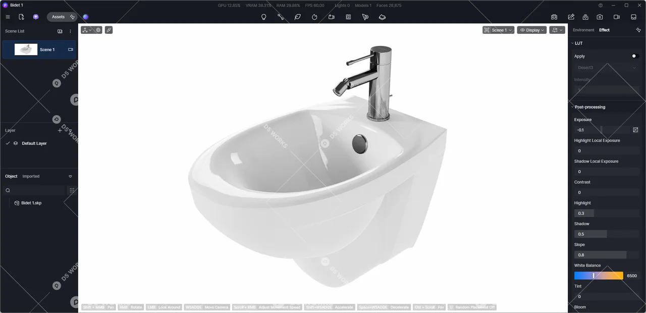 Bidet 3d model thumbnail 3