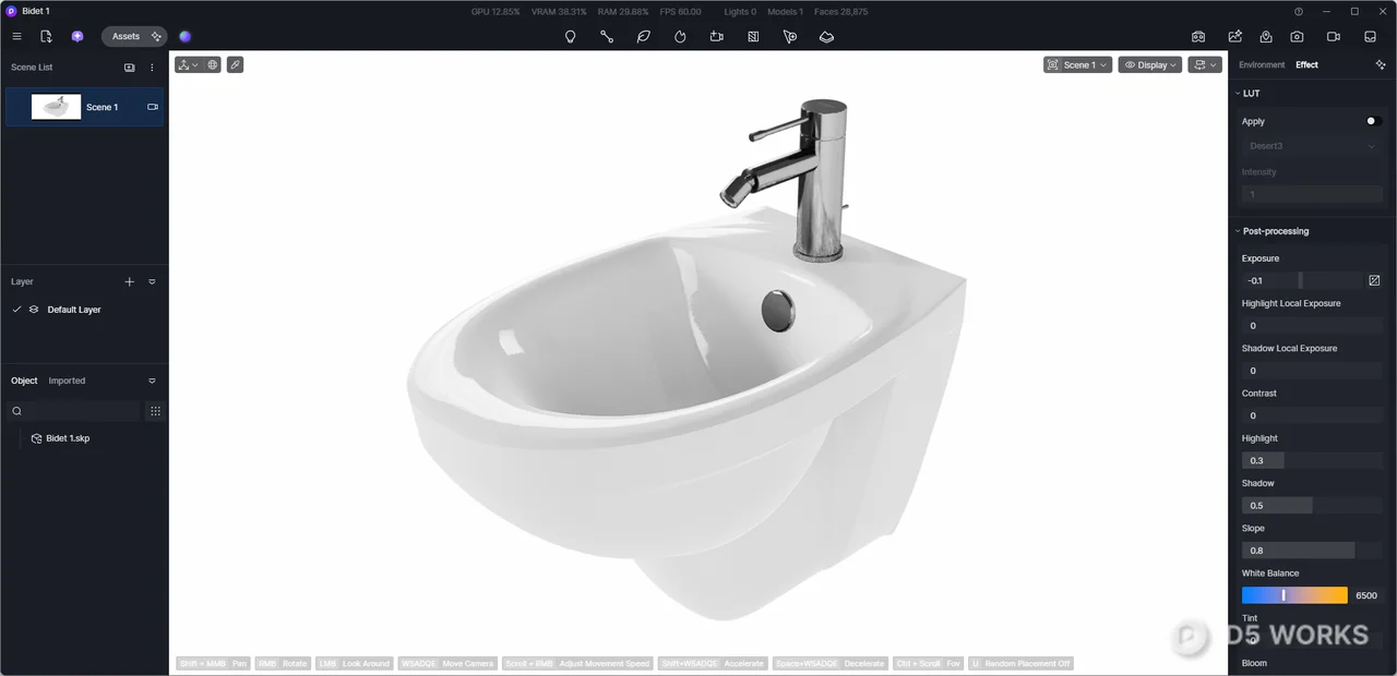 Bidet 3d model thumbnail 3