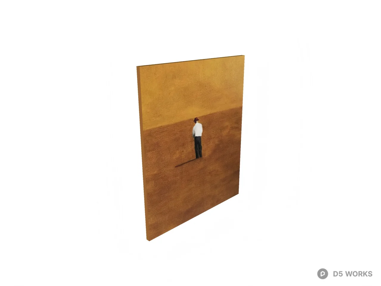 Minimalist Surrealist Desert Landscape Painting 3d model thumbnail 2