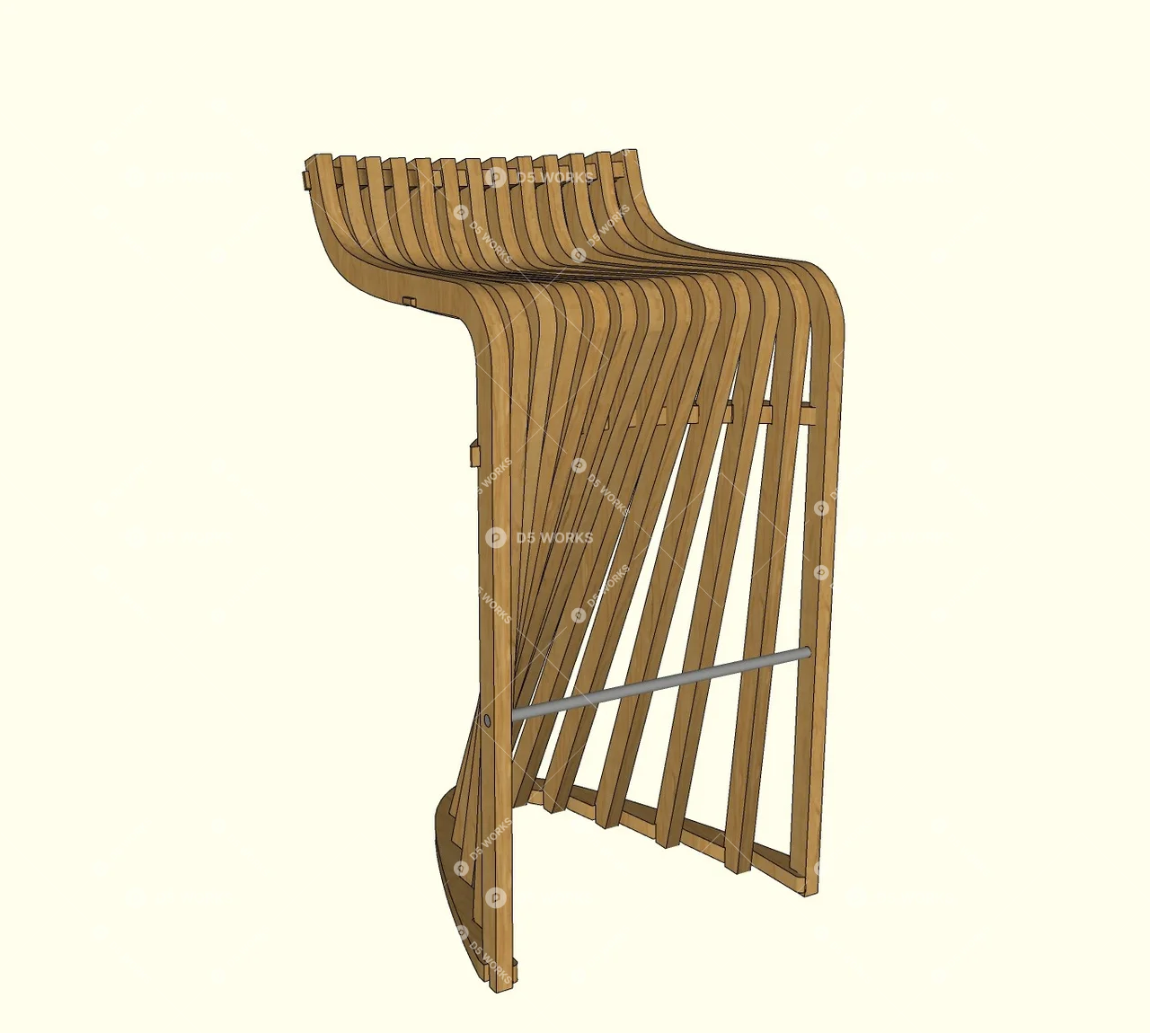 Sitting Stool 3d model thumbnail 2