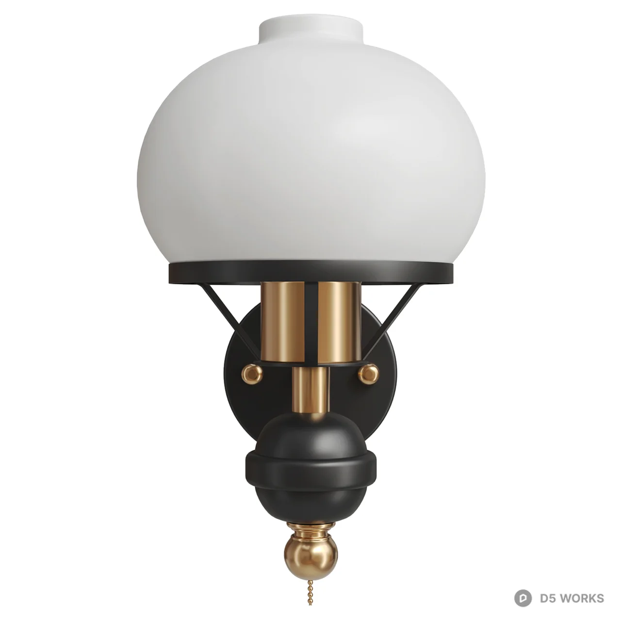 Mid-Century Modern Globe Wall Sconce Pair 3d model thumbnail 3