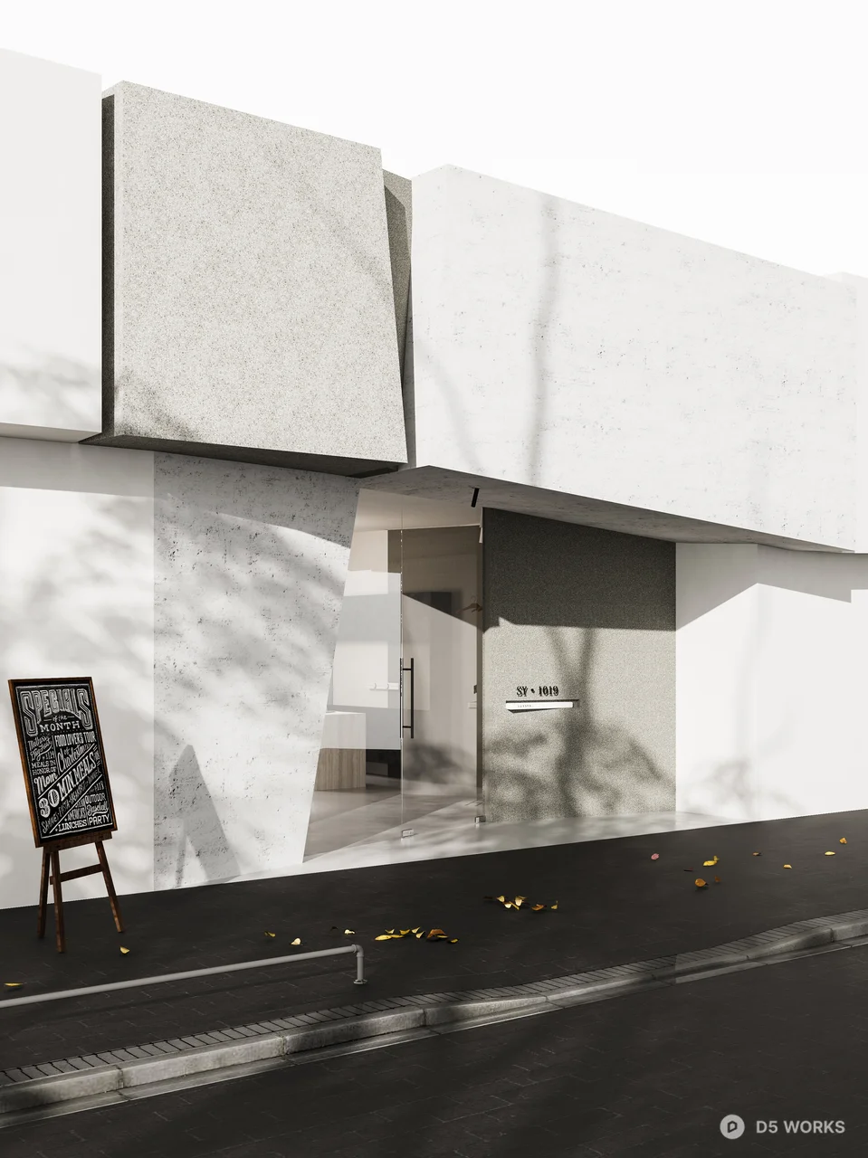 Minimalist Doorhead With Geometric Facade 3d model thumbnail 2