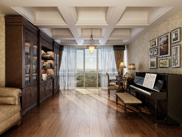 Mid-Century Modern Study Room