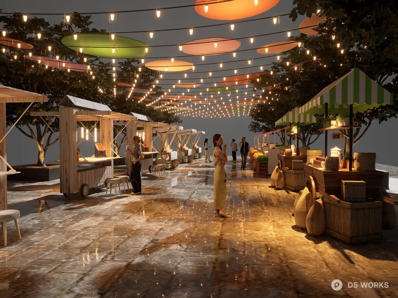 Rustic Outdoor Street Market Stall Collection 3d model - Image 1