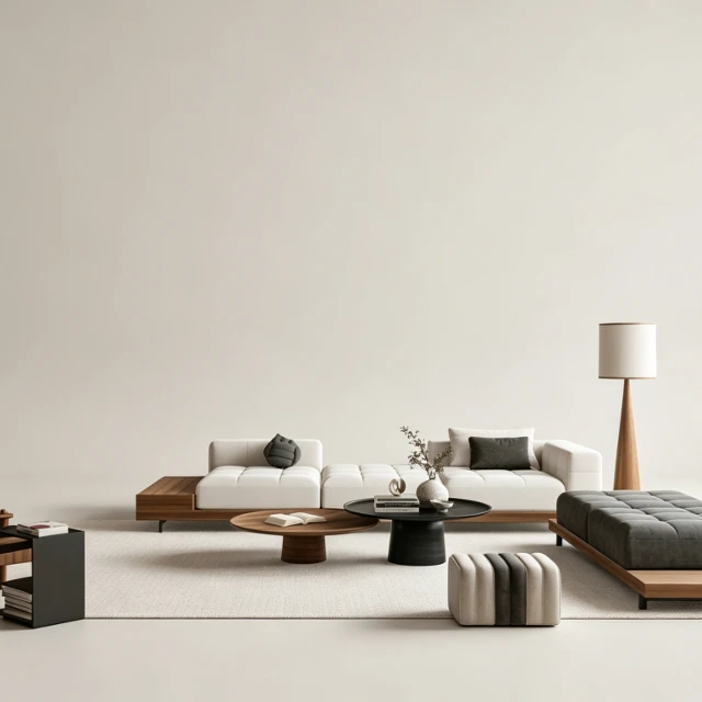 Mid-century Modern Living Room Furniture Set 3d model