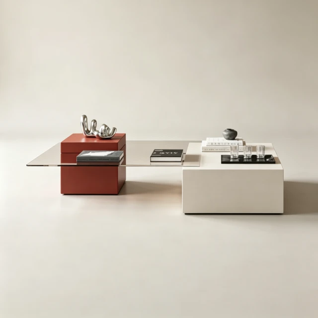 Modern Geometric Asymmetric Coffee Table 3d model