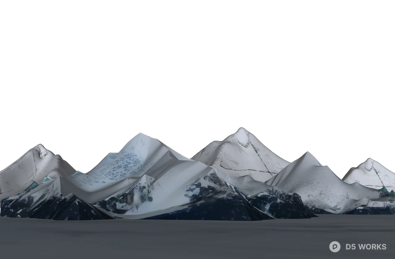 Snowy Mountain Landscape 3d model thumbnail 3