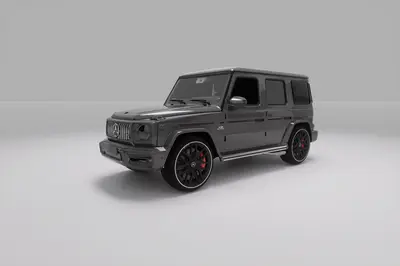 Matte Gray Luxury SUV With Red Brake Calipers 3d model