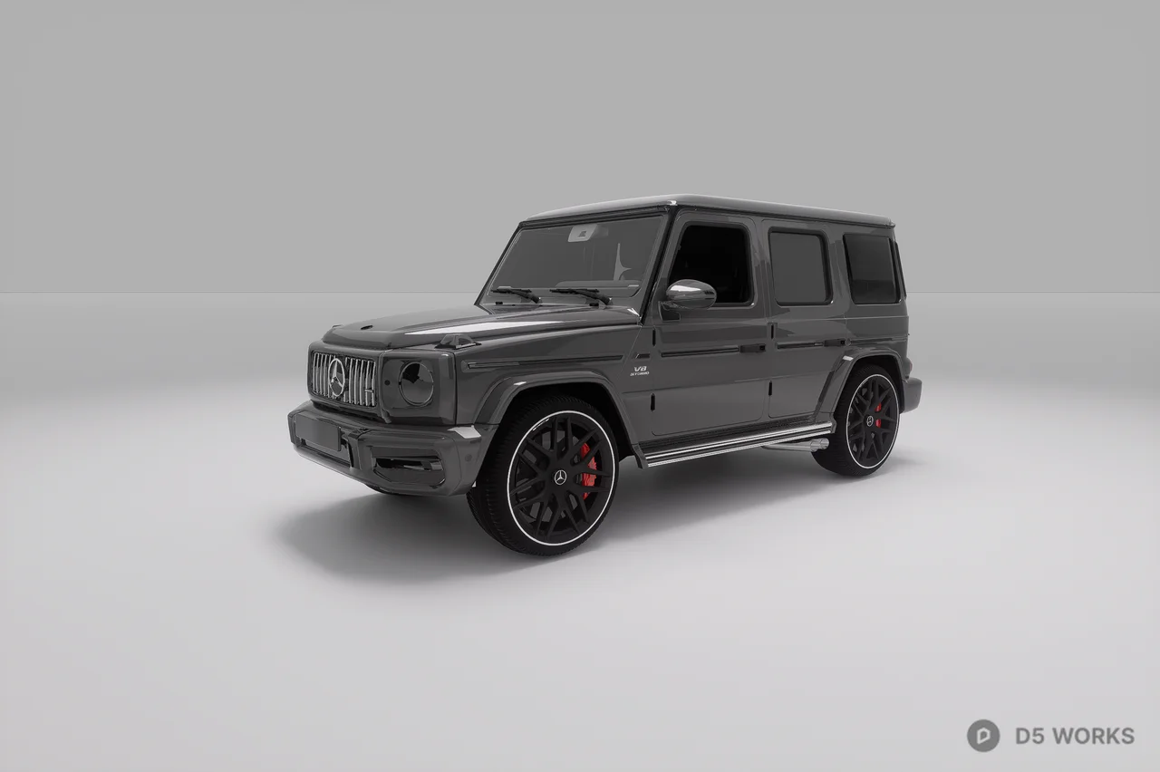 Matte Gray Luxury SUV With Red Brake Calipers 3d model - Image 1