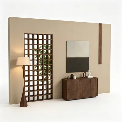 Modern Wabi-Sabi Side Cabinet Furniture Set 3d model