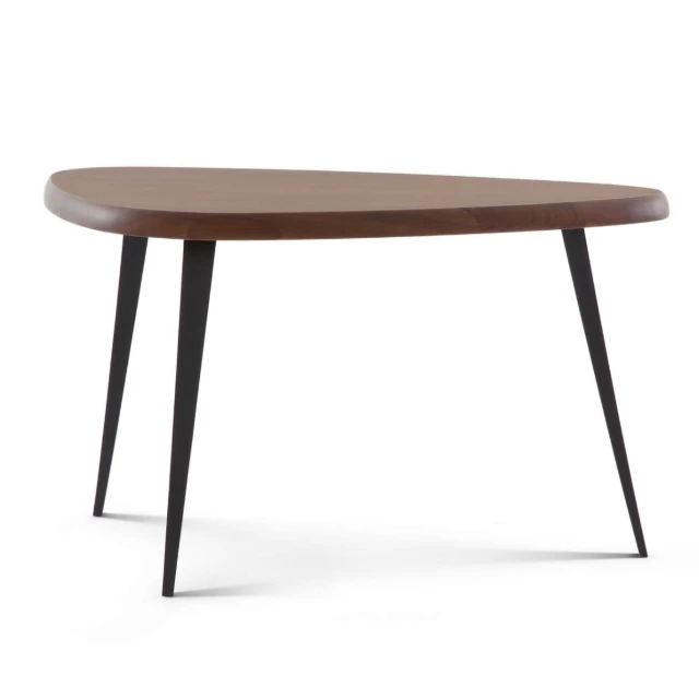Mid-Century Modern Triangular Walnut Side Table 3d model