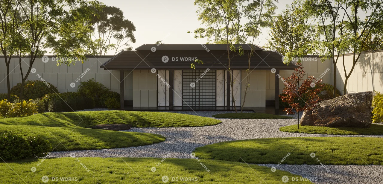 Chinese Courtyard Landscape 3d model thumbnail 4