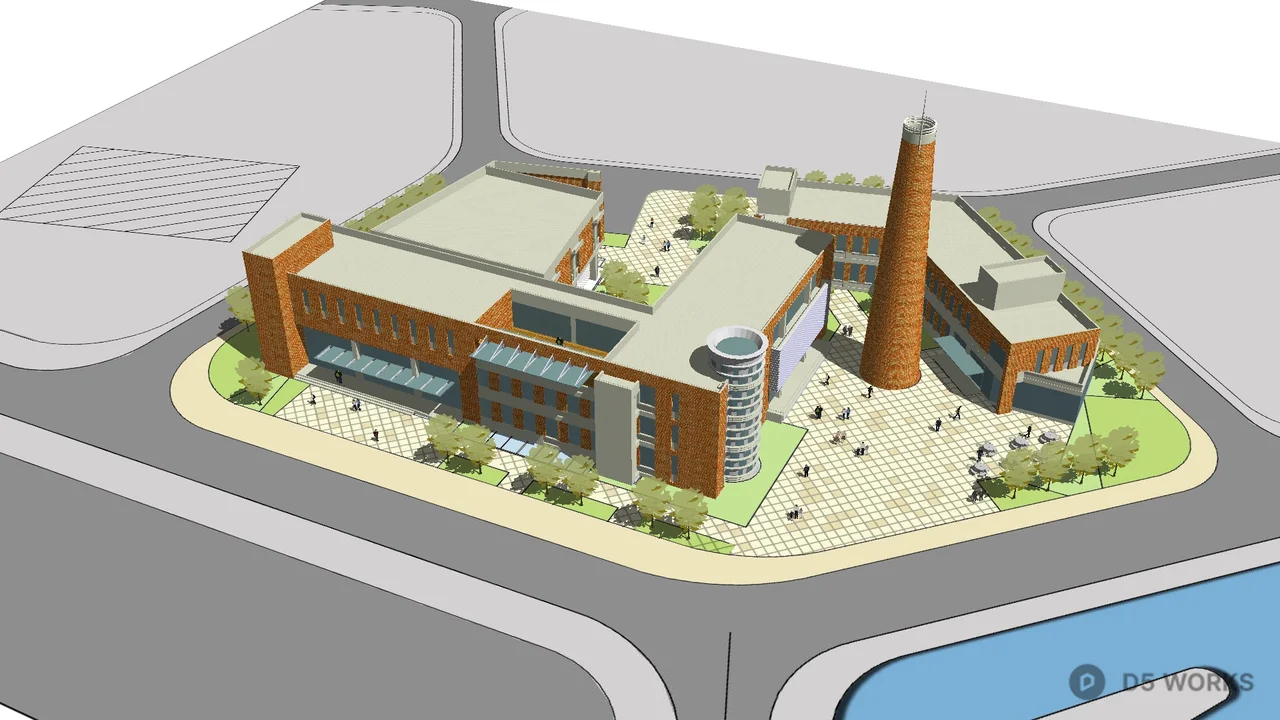 Modern Exhibition Hall Architecture 3d model thumbnail 2