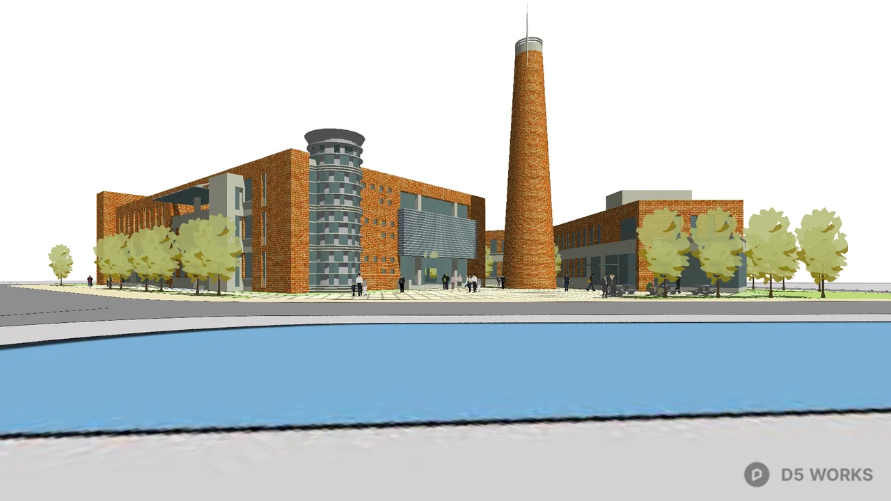 Modern Exhibition Hall Architecture 3d model - Image 1