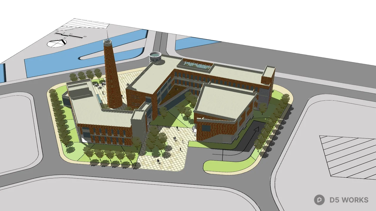 Modern Exhibition Hall Architecture 3d model thumbnail 3