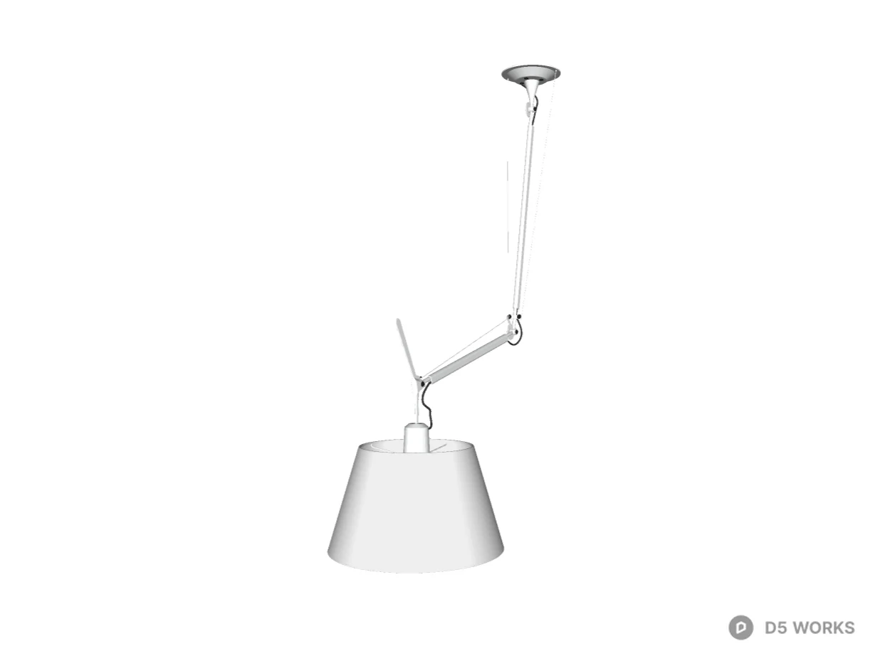 Modern Industrial Adjustable Pendant Lamp 3d model thumbnail 2
