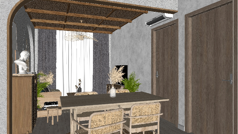 Minimalist Living & Dining Room