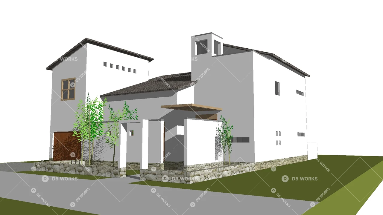Detached Villa 3d model thumbnail 2