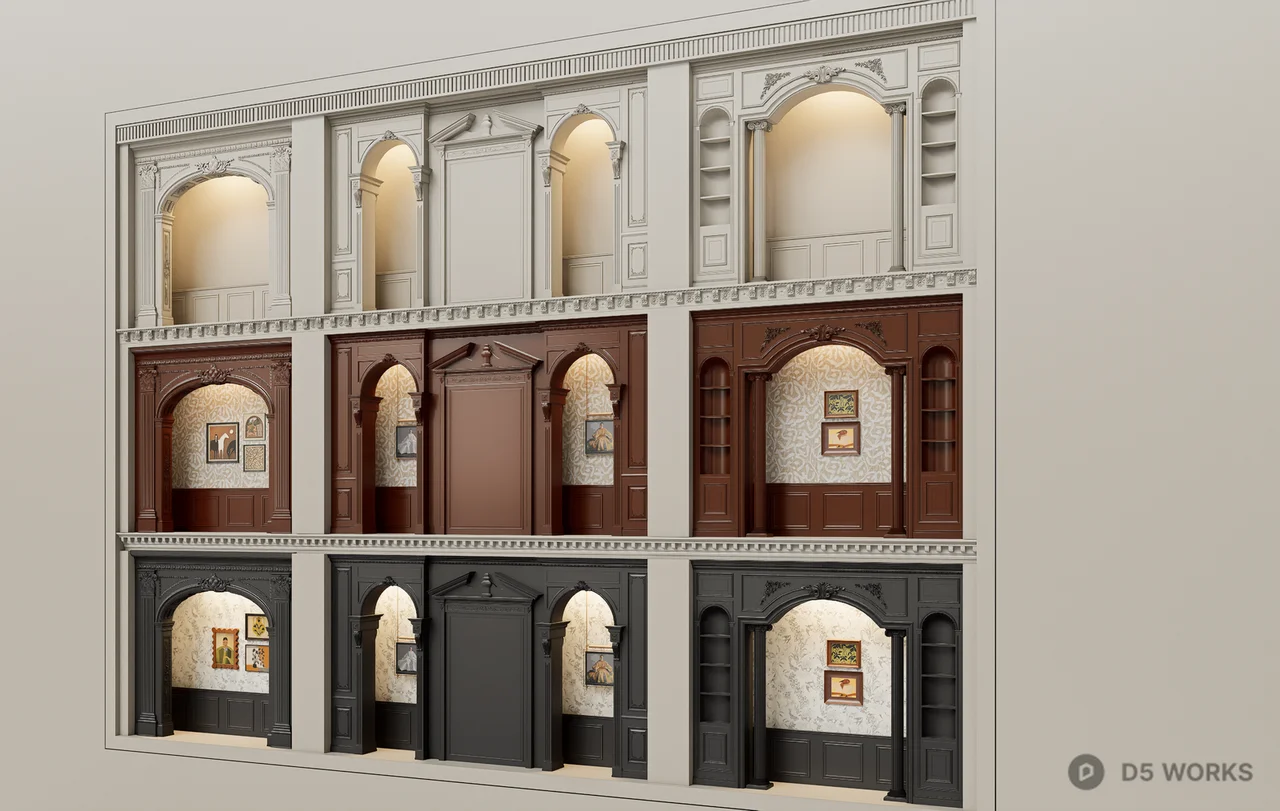 Multi Style Door Combination Display 3d model - Image 1