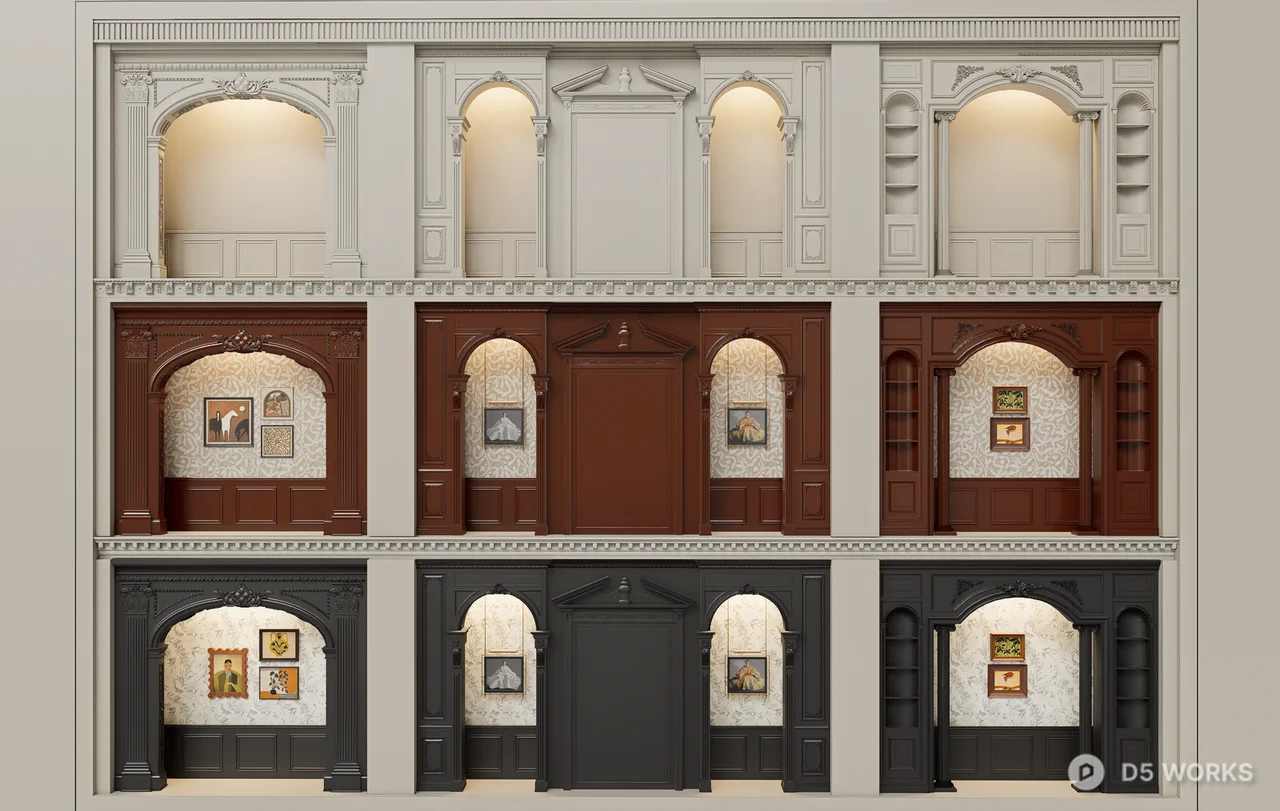 Multi Style Door Combination Display 3d model thumbnail 2