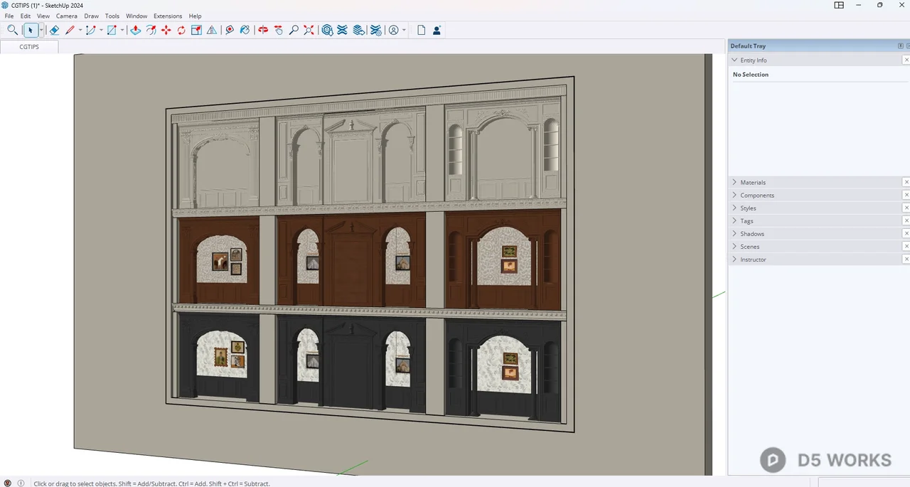 Multi Style Door Combination Display 3d model thumbnail 3