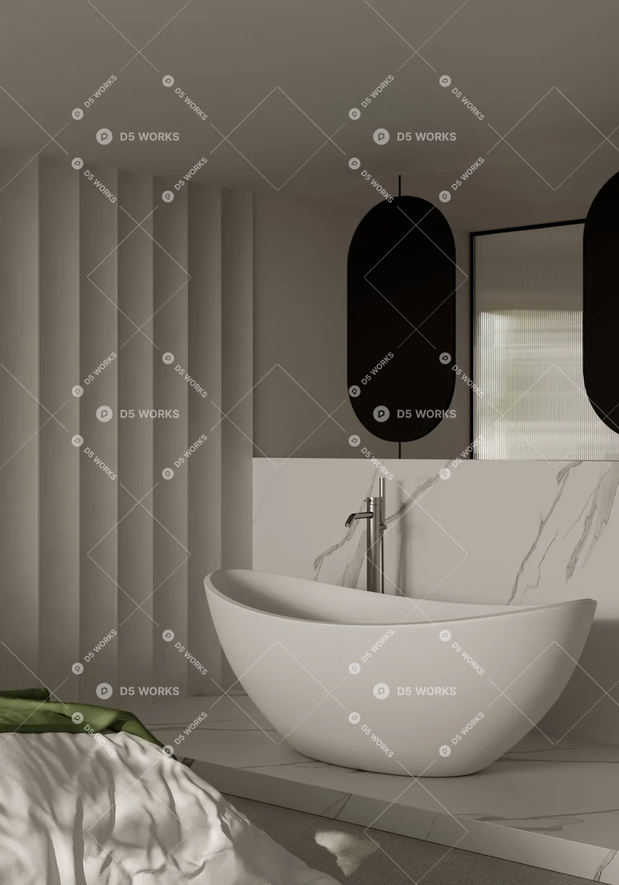 Modern BnB Bedroom 3d model thumbnail 9