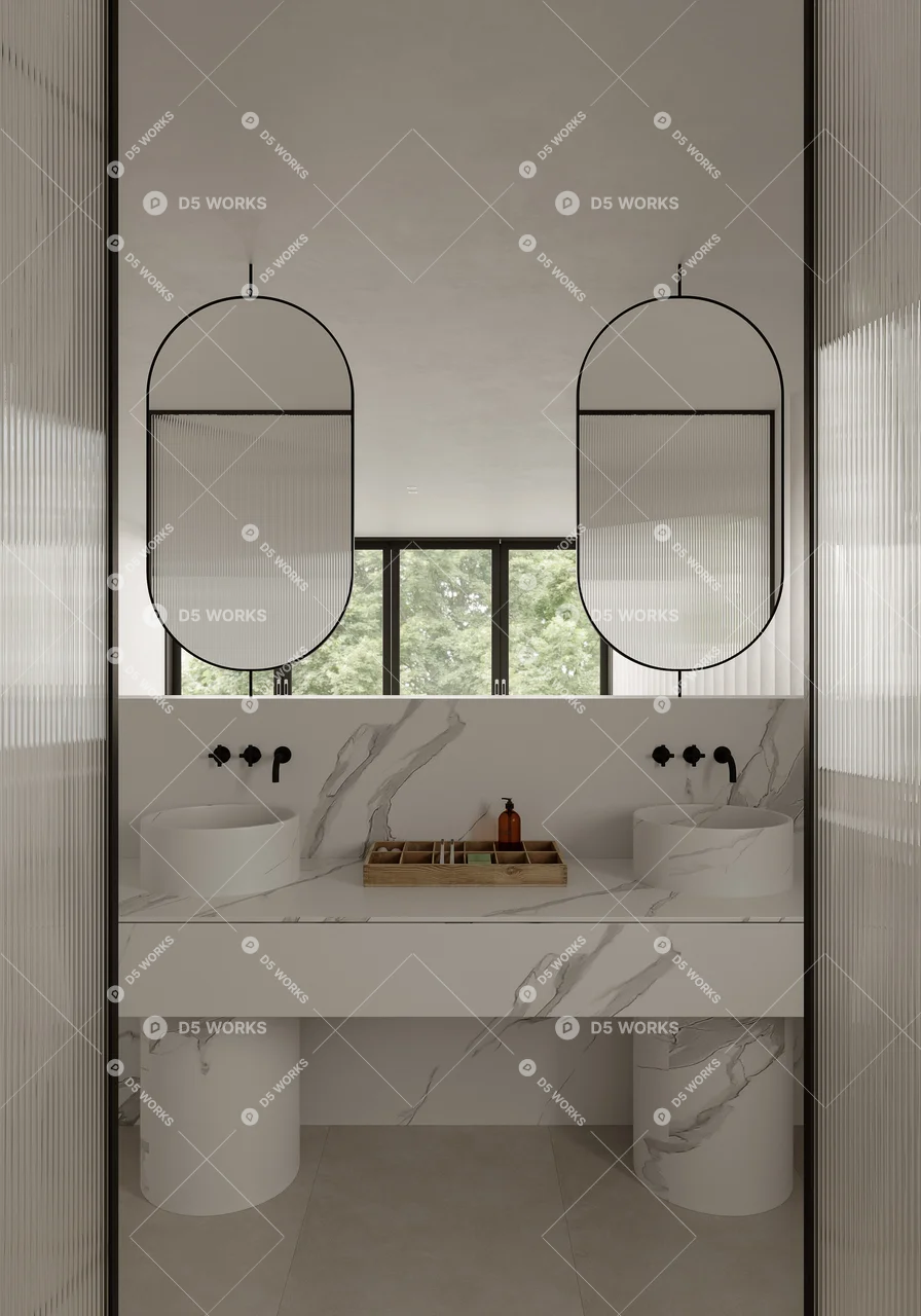 Modern BnB Bedroom 3d model thumbnail 3