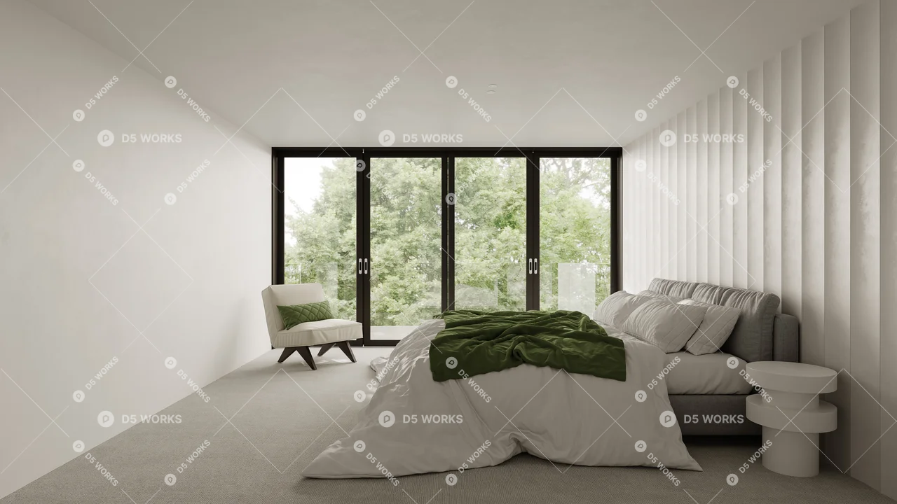 Modern BnB Bedroom 3d model thumbnail 5