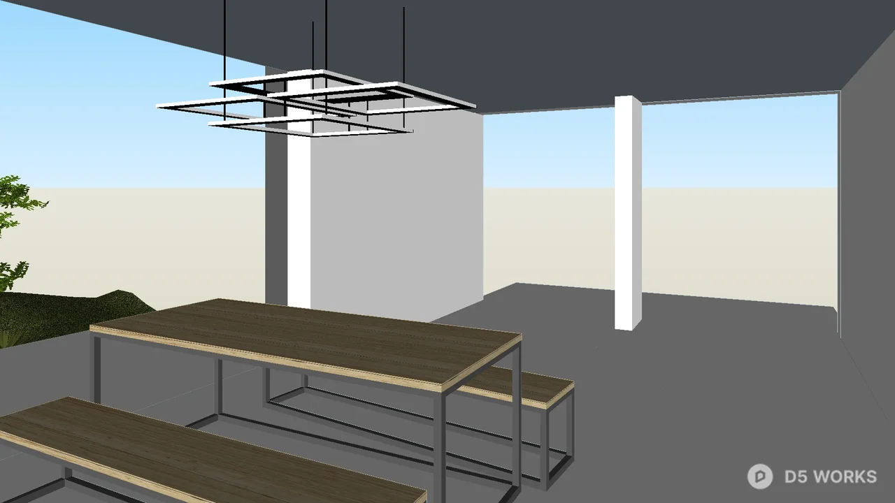 Modern Modular Villa with Wood and Metal Facade 3d model thumbnail 2
