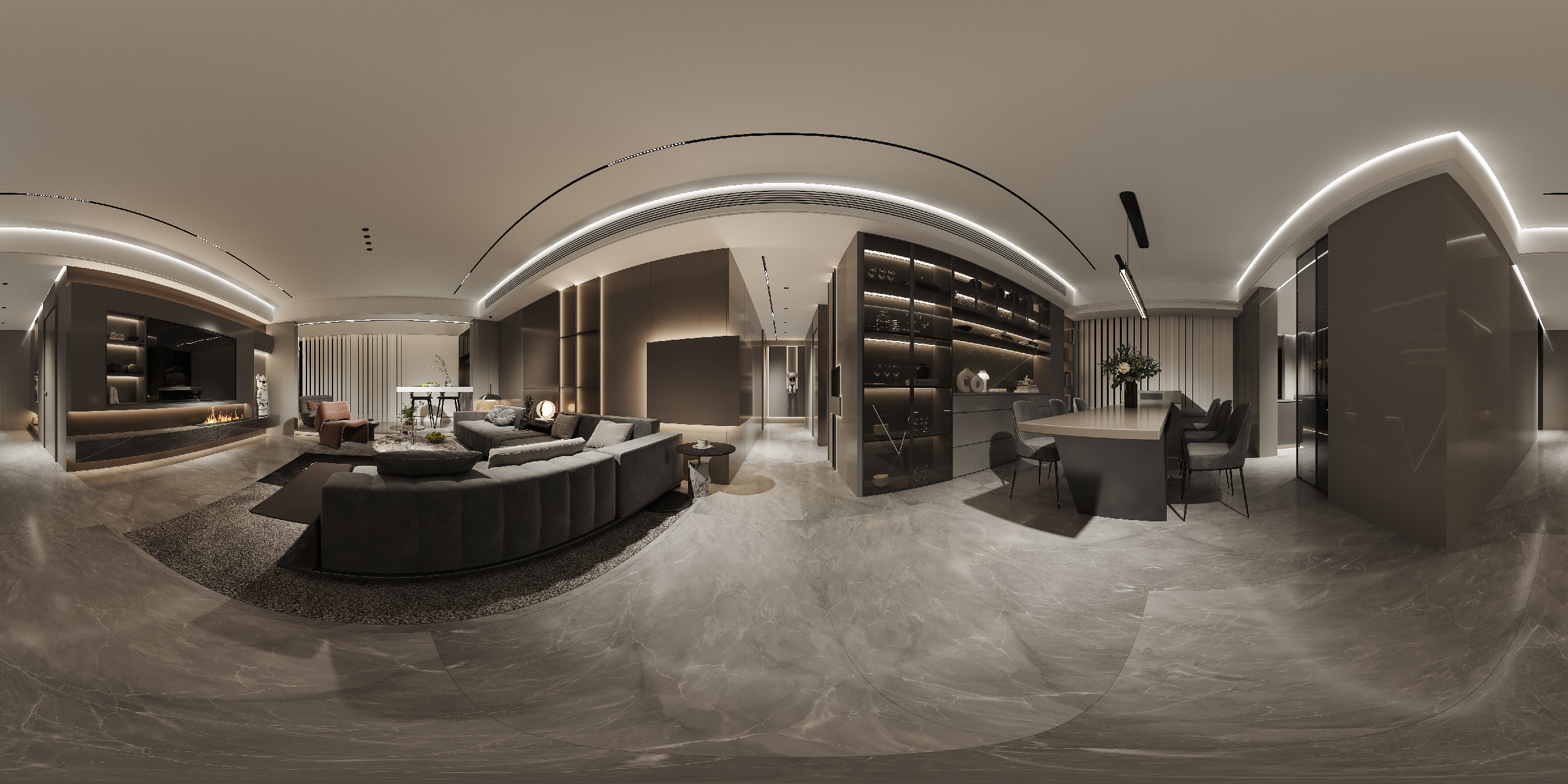 Contemporary Living & Dining Room
